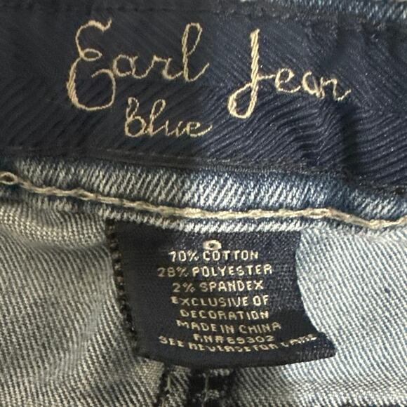 Earl blue jean, flair bottoms, with bling back pockets, womens size 0 - Picture 4 of 10